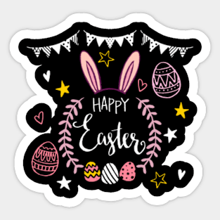 Happy Easter Bunny Rabbit Funny Easter Egg for Women & Girls Sticker